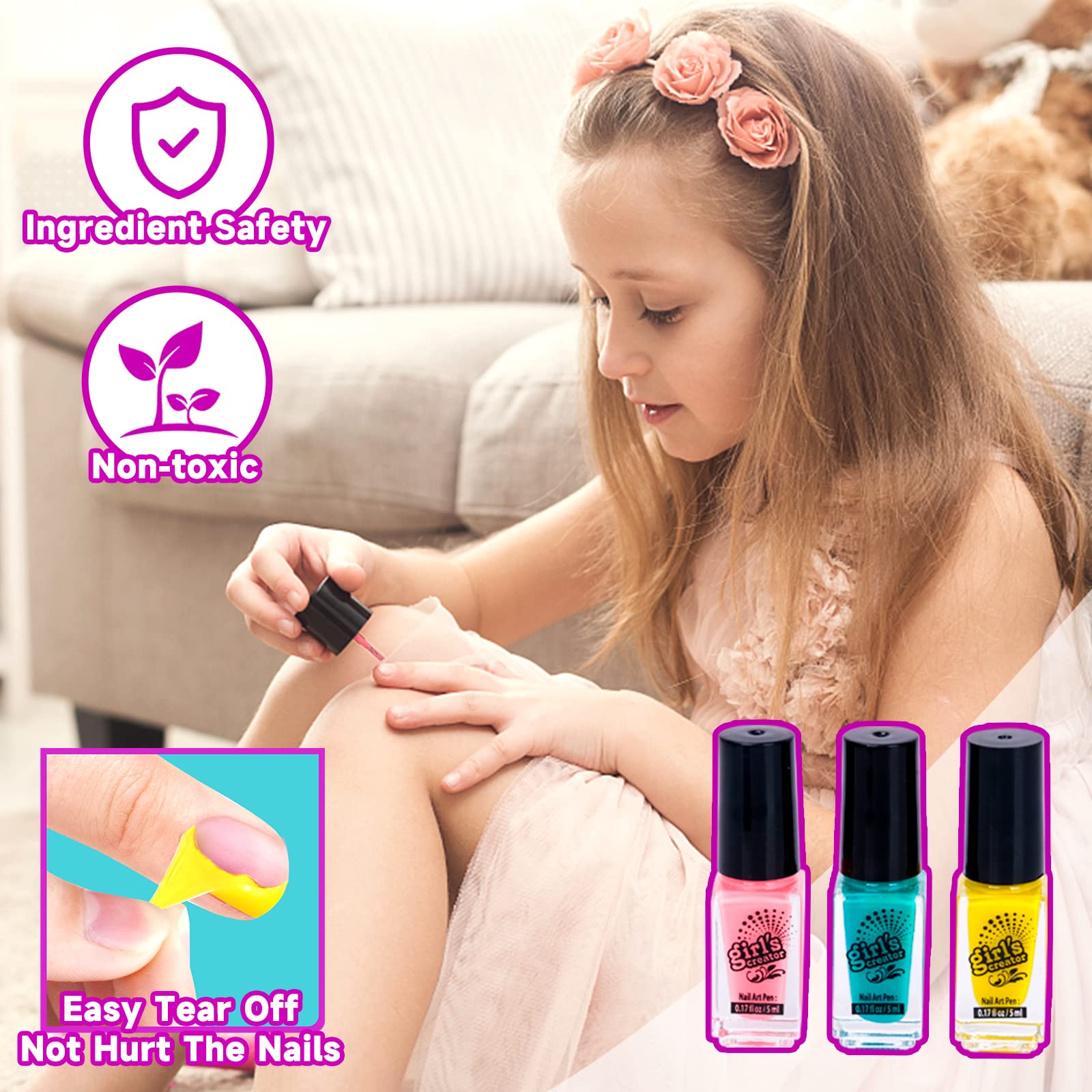 Wholesale Pretend Play Kids Nail Polishing Game Beauty Nail Machine Kids Makeup Sets Toy - Bild 2