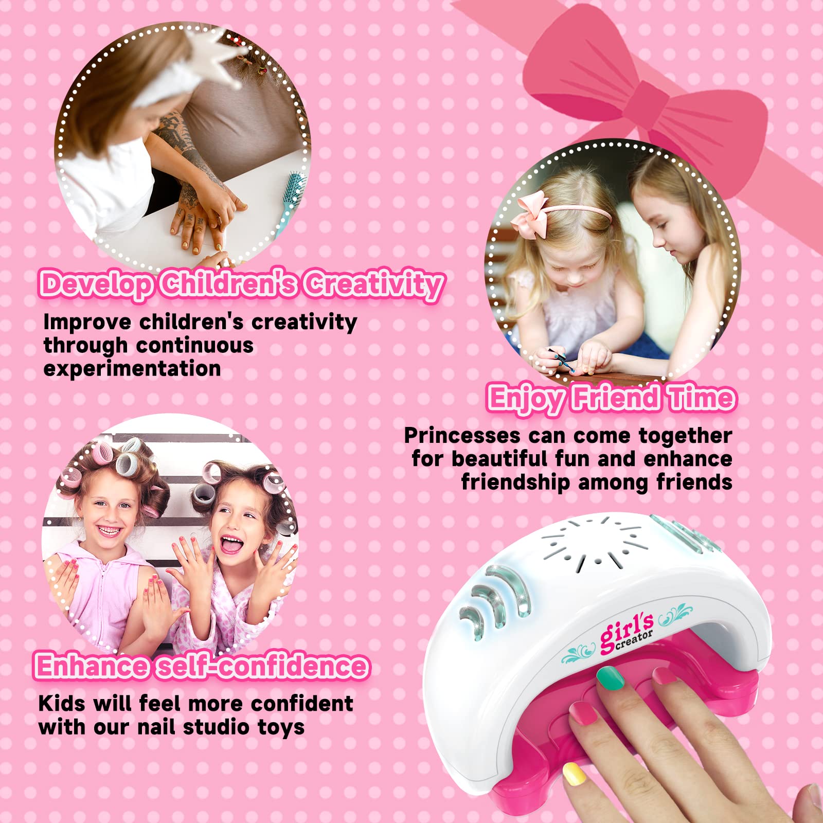 Wholesale Pretend Play Kids Nail Polishing Game Beauty Nail Machine Kids Makeup Sets Toy - Bild 3