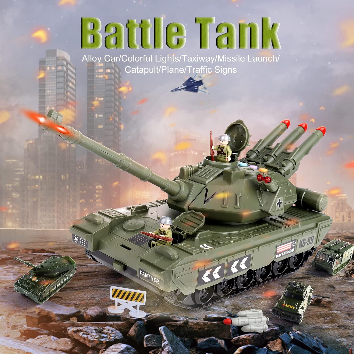 Military Toys Set Big Toy Diecast Army Tank Toy for Kids - Bild 3