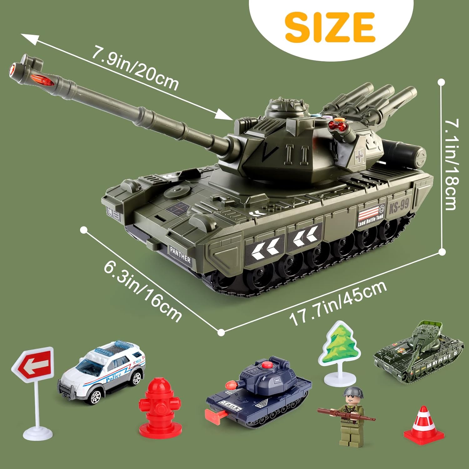 Military Toys Set Big Toy Diecast Army Tank Toy for Kids - Bild 6