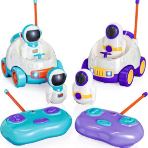 Juguetes para automóvil RC al por mayor 2 Channels Cartoon Astronaut Remote Control Electric Space Car for Toddlers
