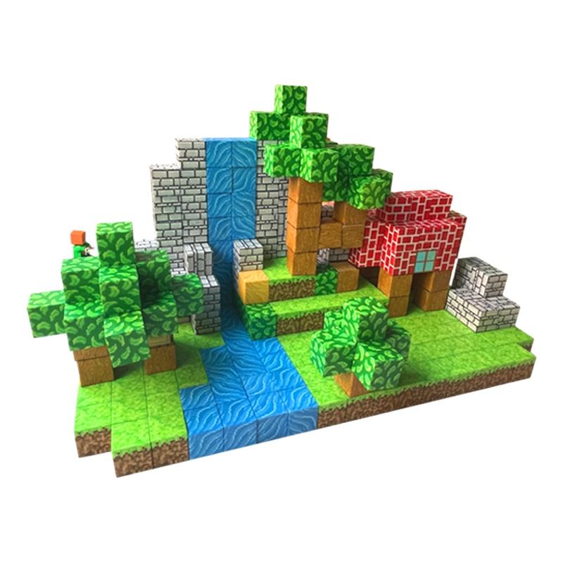 Minecraft DIY Magnetic Cubes Children's Magnetic Building Block Set for Creative Play