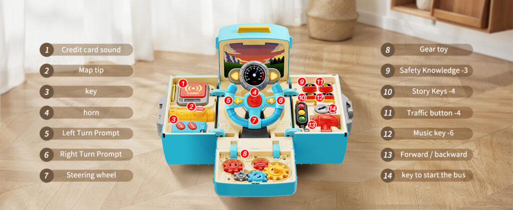 Wholesale Deformation School Bus Pretend Play Driving Simulator Car Toy | Preis der Spielzeugfabrik in China | LuluFamily