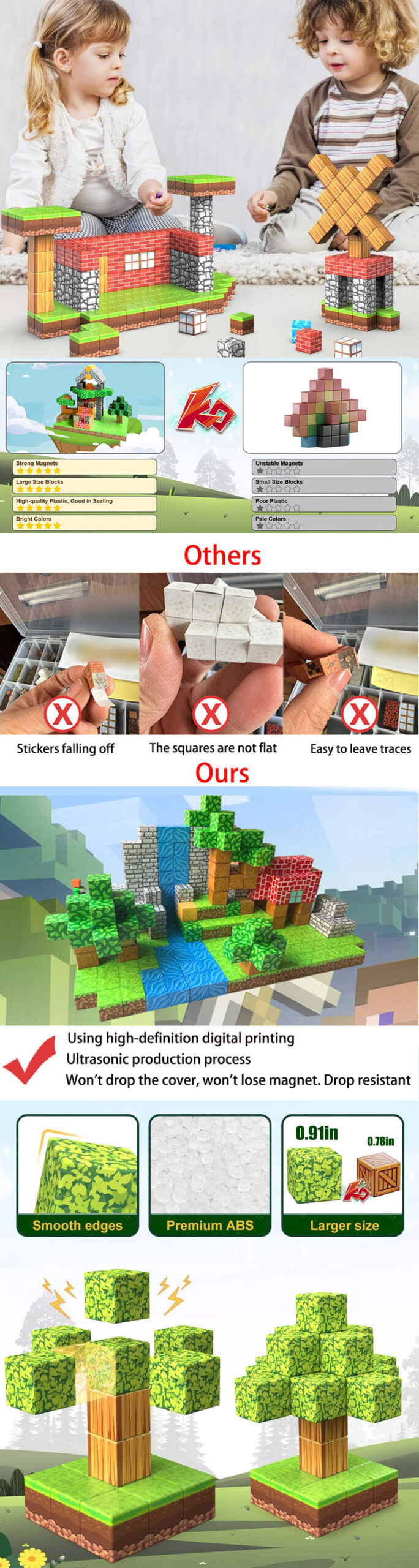 Minecraft My world DIY Cubes Puzzle Decompression Toy Children's Magnetic Building Block Set | Preis der Spielzeugfabrik in China | LuluFamily
