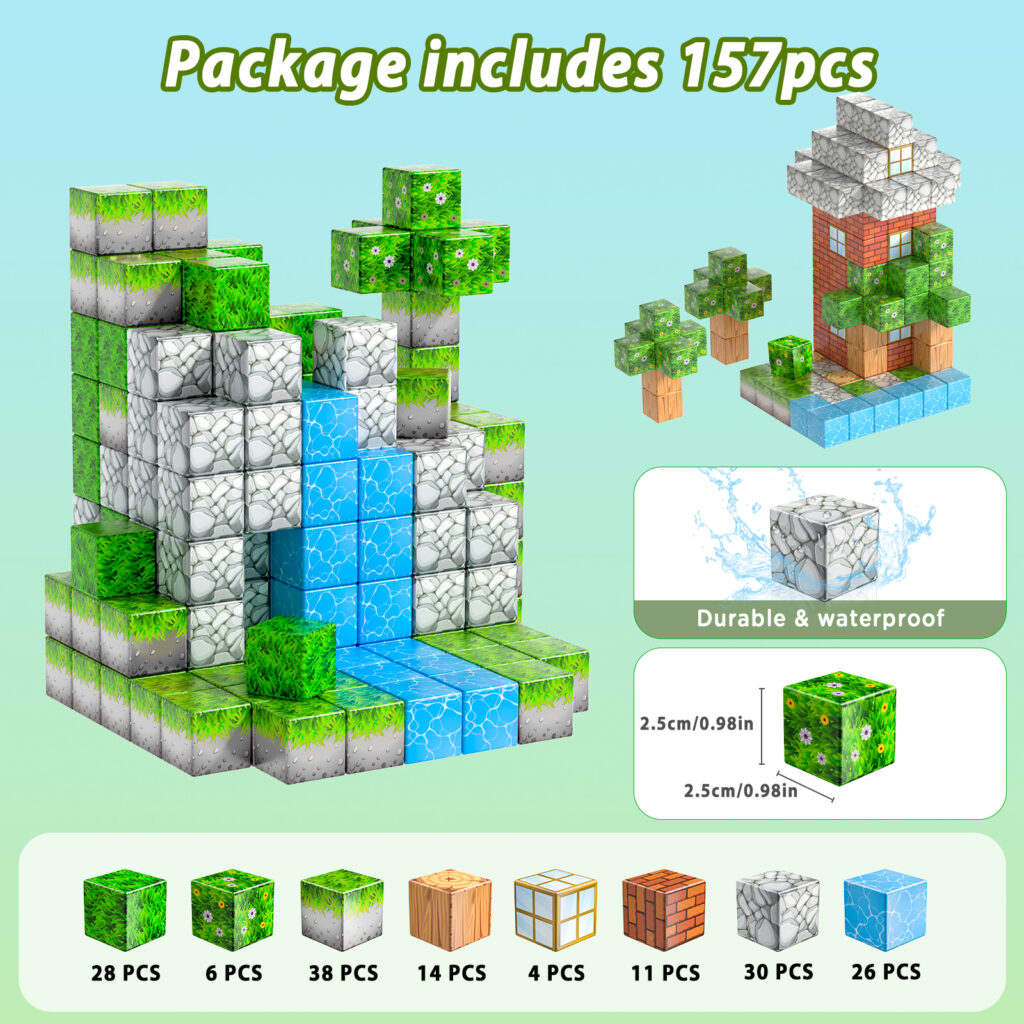 Minecraft Magnetblöcke – Baumine Magnetwelt-Set, sensorische Kinderspiele, Spielzeug | Preis der Spielzeugfabrik in China | LuluFamily