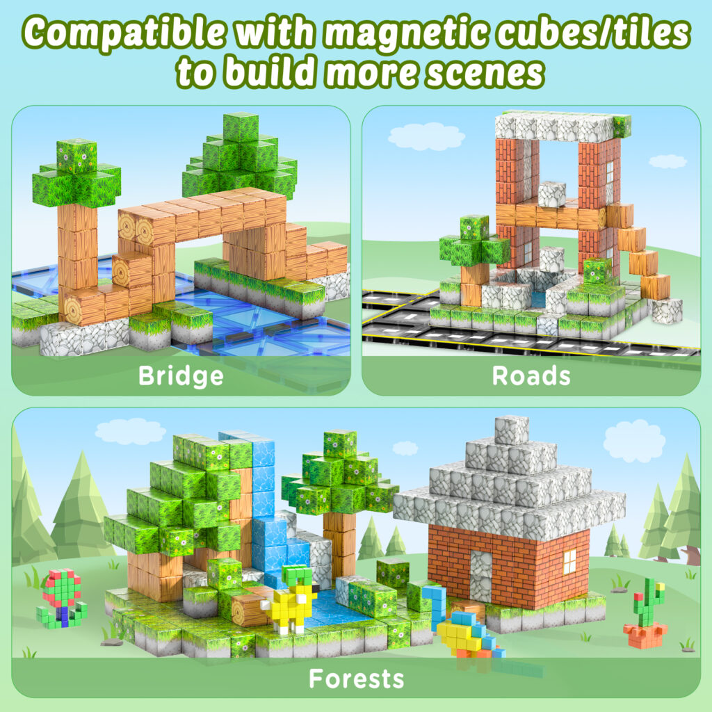 Minecraft Magnetblöcke – Baumine Magnetwelt-Set, sensorische Kinderspiele, Spielzeug | Preis der Spielzeugfabrik in China | LuluFamily