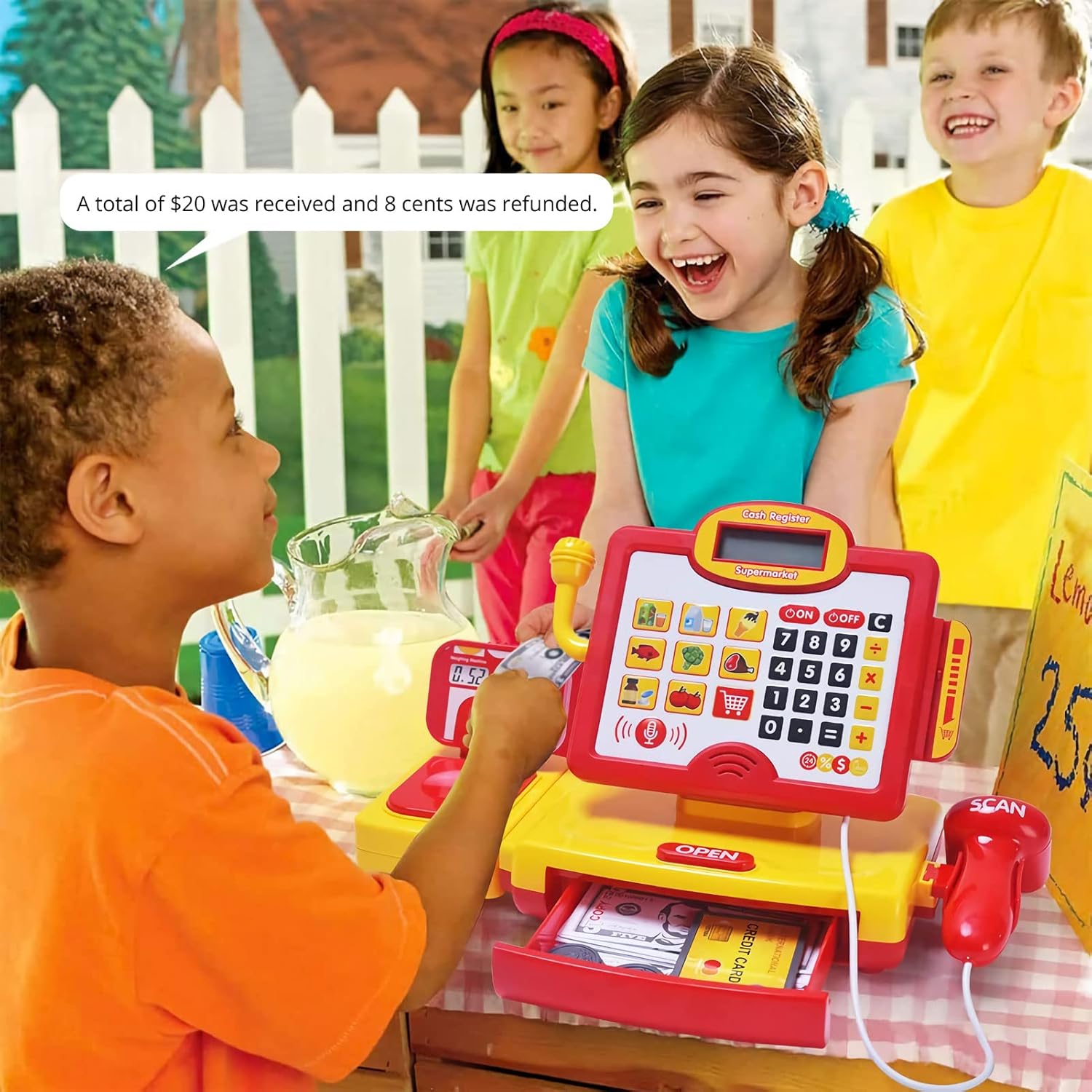 Cashier Toy Shopping Pretend Play Money Machine Supermarket Cash Register Toy For Kid Birthday Christmas Gifts - Image 4