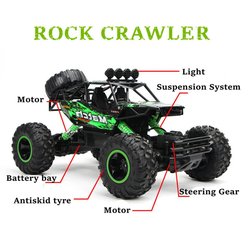 1:12 Véhicule en alliage à quatre roues motrices à grande échelle 4WD, voiture tout-terrain télécommandée pour cascades, escalade et dérive - Image 2