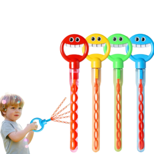 Wholesale Hot Selling 32 Hole Smiling Face Bubble Stick with 5 Claws Bubble Blower Tool Wand Toy Indoor Outdoor for Kids
