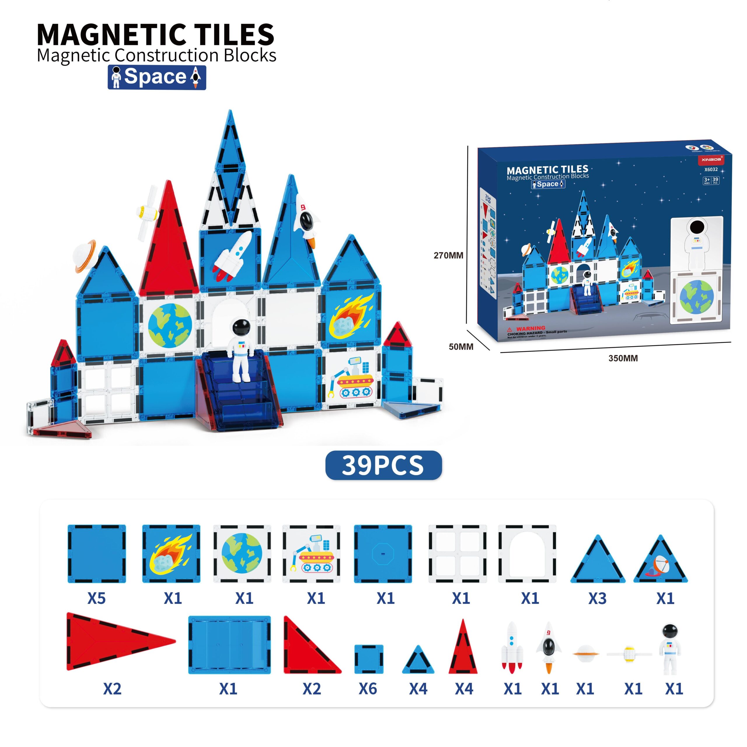 Ensemble de blocs de construction magnétiques éducatifs, jouets d'apprentissage certifiés EN71 ASTM pour enfants, offre spéciale' Jouet de tuiles magnétiques pour les enfants - Image 4