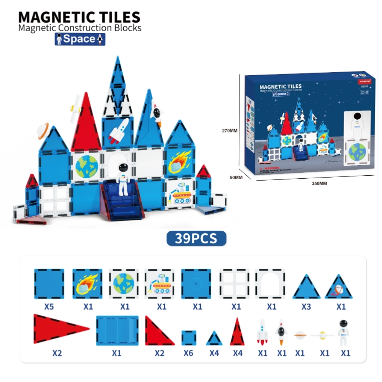 Ensemble de blocs de construction magnétiques éducatifs, jouets d'apprentissage certifiés EN71 ASTM pour enfants, offre spéciale' Jouet de tuiles magnétiques pour les enfants - Image 6