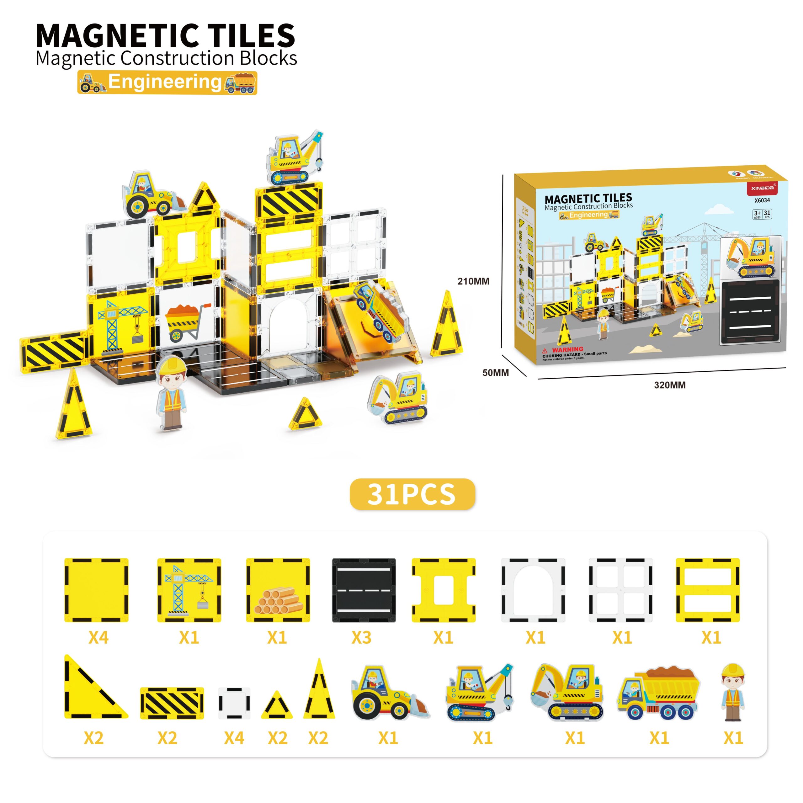 Les jouets pour enfants de haute qualité ensemble les carreaux de bâtiment magnétique éducatifs - Image 4