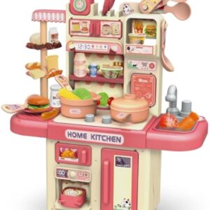 Customized Plastic Role Play Kitchen Play Set Toy Kids Cooking Food Kitchen Toys Female Spraying Kitchen Set Toys