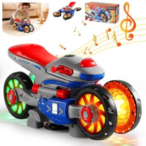 New Design Children's Music Electric Rotary Universal Kids Toy Motorcycle Colorful Lights Electric Car Toy