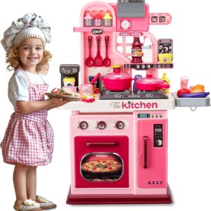 Girl Toy Multifunction Kids Role Pretend Play Cooking Game Toys Lighting Music Kitchen Table Toy Set