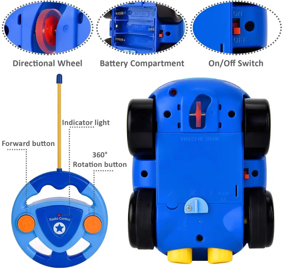 Cartoon Mini Small Remote Control Police Children's Car Toy For Toddler - Bild 5