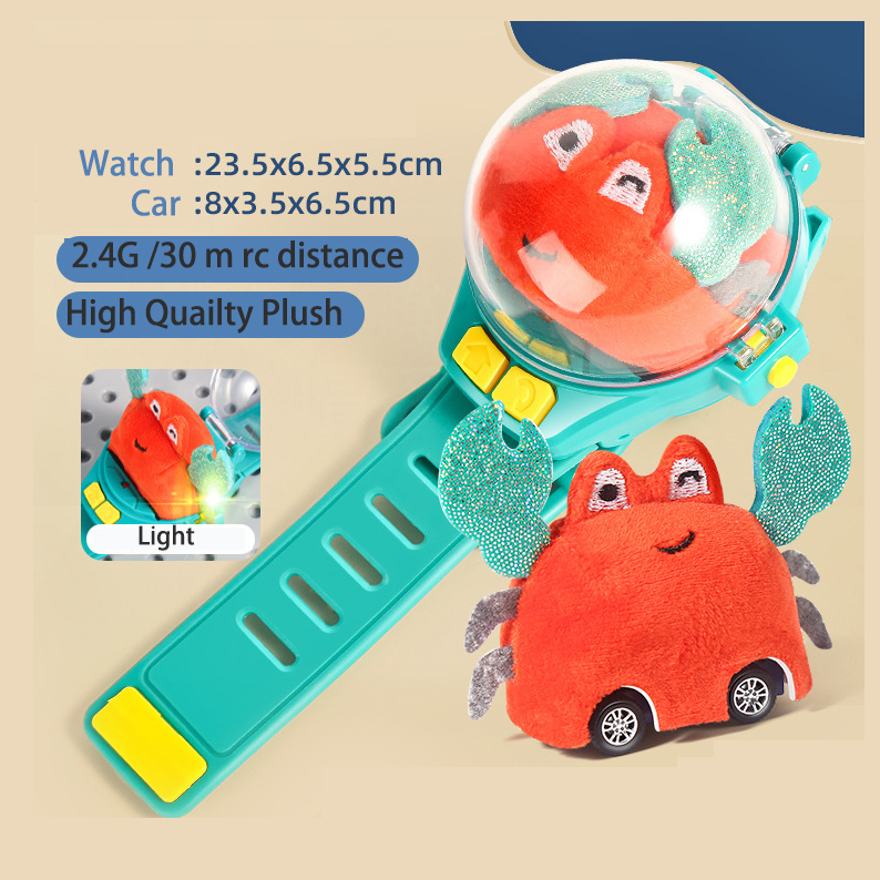 Red 2.4g Plush Crab Rabbit Mini Watch Remote Control Car Toy Mini Carro De Control - Imagen 2