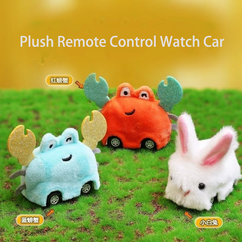 Red 2.4g Plush Crab Rabbit Mini Watch Remote Control Car Toy Mini Carro De Control - Imagen 3