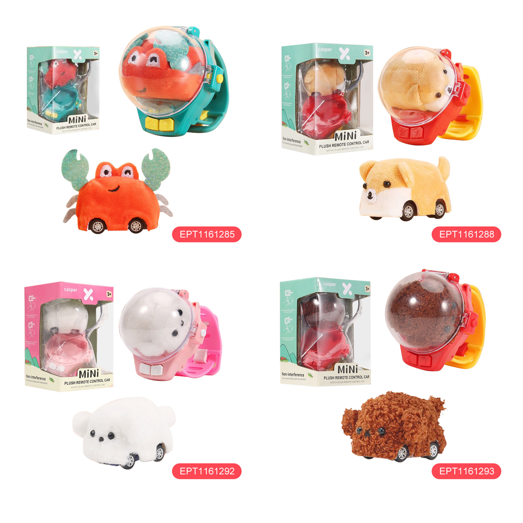 Red 2.4g Plush Crab Rabbit Mini Watch Remote Control Car Toy Mini Carro De Control - Imagen 6