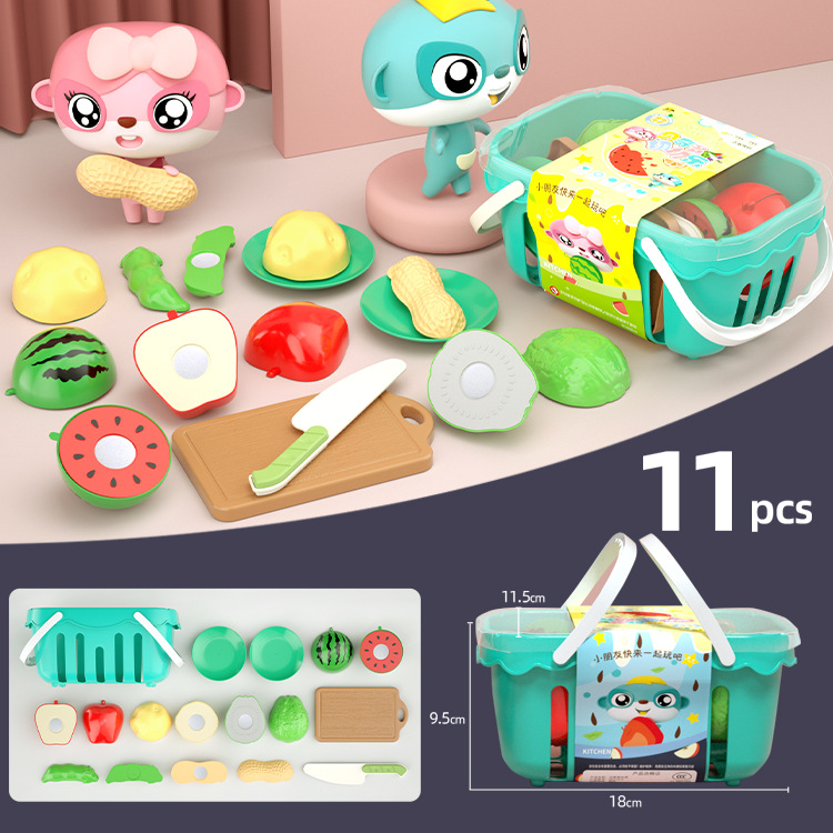 11PCS Funny Plastic Toy School Children Baby Cutting Food Vegetales Magnet de frutas Toy para niños - Imagen 5