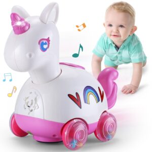 Unicornio jirafas caminando aprendiendo música juguetes para niños juego educativo temprano