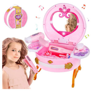 Electric Pretend Play Suitcase Girls Make Up Toys Dressing Table for Girls Toys