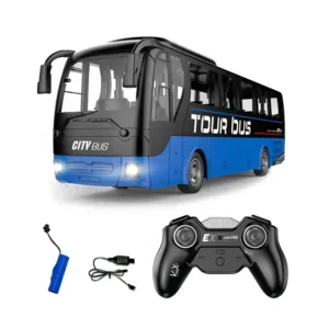 Niños 2 colores de control de control remoto barato 4 function bus toy with light and USB