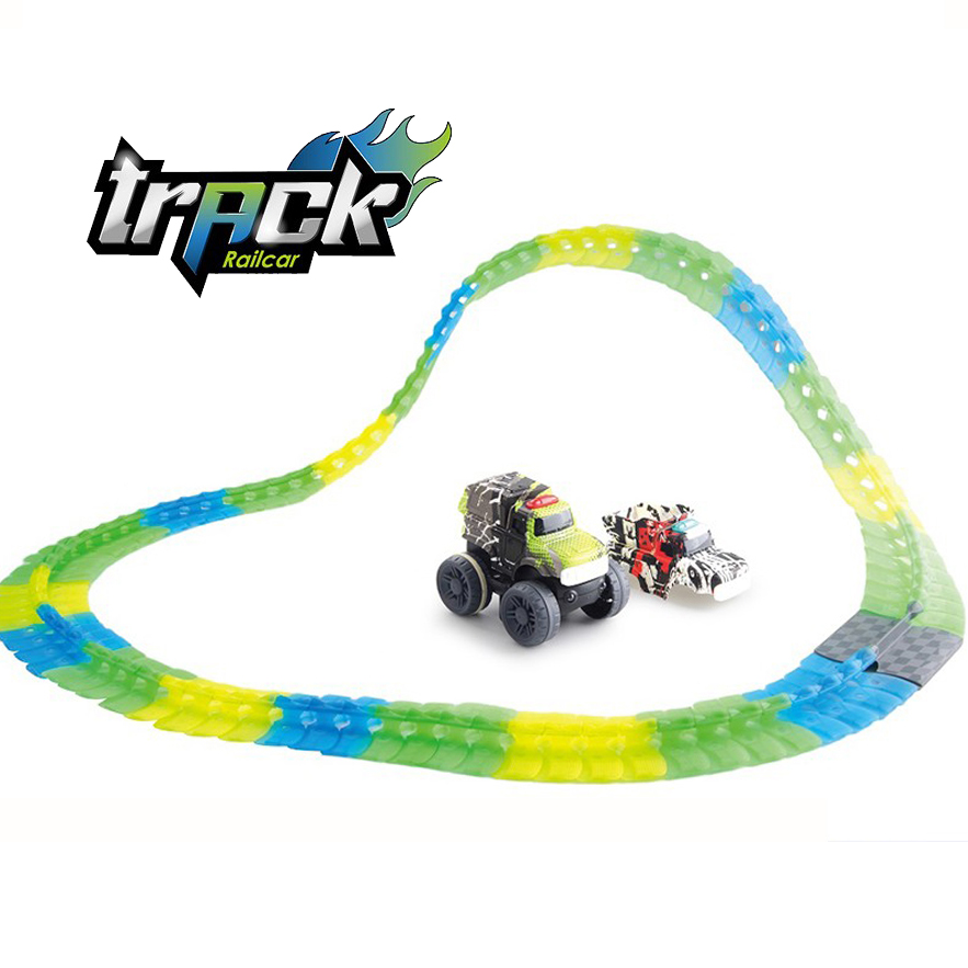 Electric Luminous Track Sanitation Graffiti Car Puzzle Race Set Toys For Kids