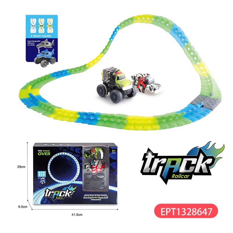 Electric Luminous Track Sanitation Graffiti Car Puzzle Race Set Toys For Kids - Bild 2