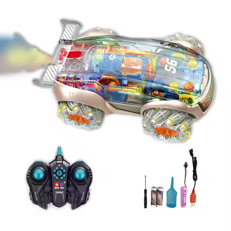 2.4G 6CH Rc Transparent Car Smoke Remote Control Cars With Lights Sound - Bild 3