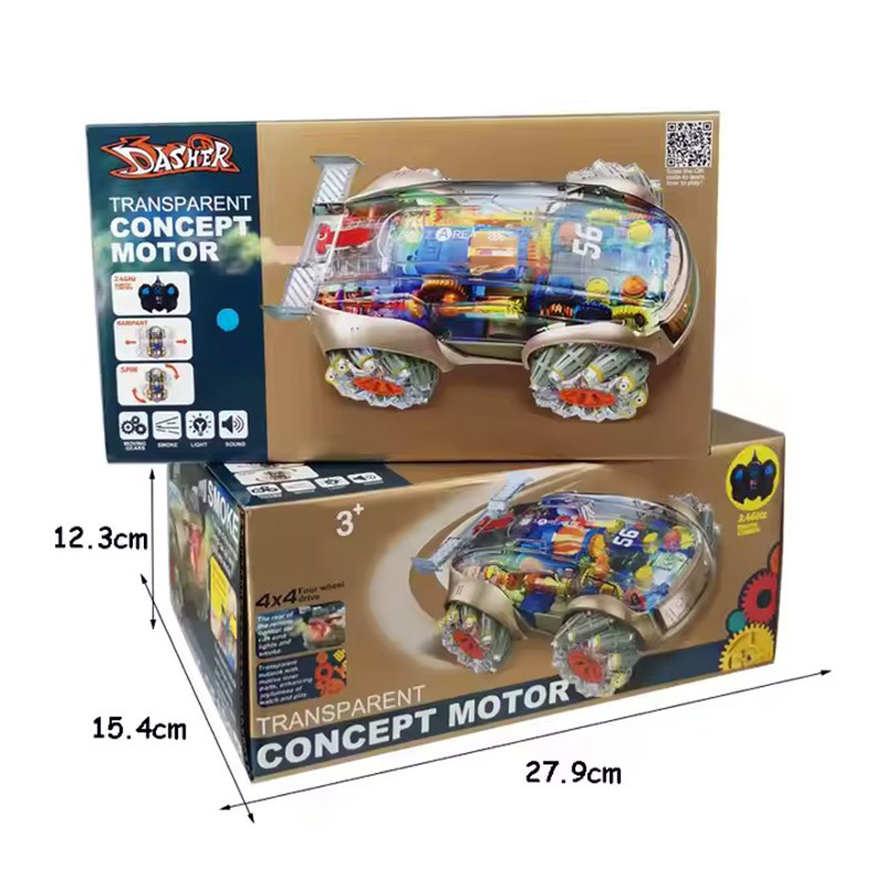 2.4G 6CH Rc Transparent Car Smoke Remote Control Cars With Lights Sound - Bild 5