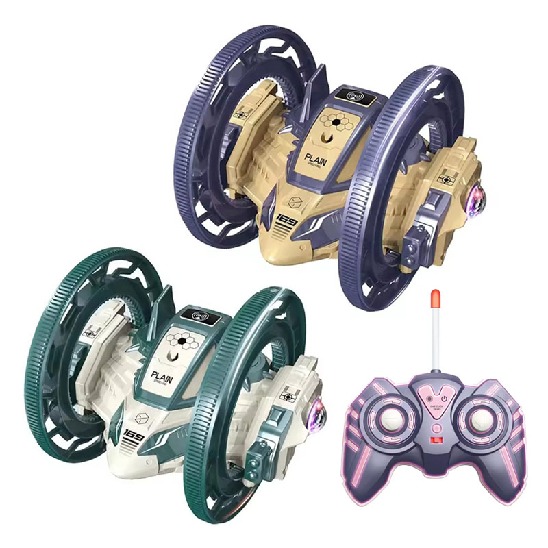 360 Rotating Stunt Tumbling Lights Rc Car Remote Control Twist Flip Friction Cars Toy For Kids