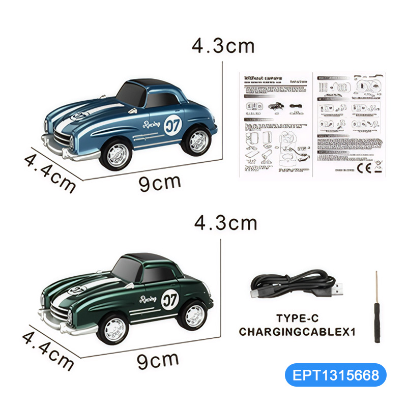 1:46 2.4G 4-Way Mini Rc Speed Race Car Classic Remote Control Car Toys With Lights Sound - Imagen 2