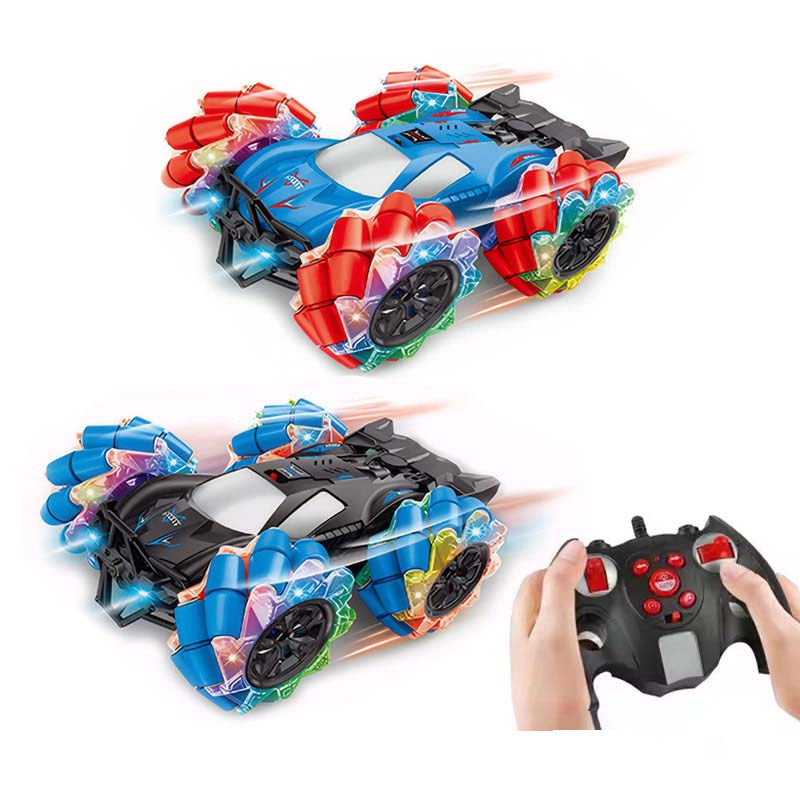 Dual RC Stunt Car remote control car rc cars with Handlebar Watch Lighting & Music Spray