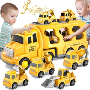 Éclairage inertiel musique ingénierie Transport voiture stockage camion ville jouet transporteur jouets transporteur assemblé véhicule