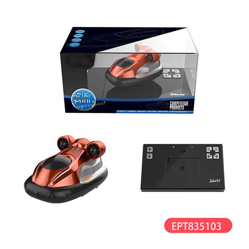 2.4G Remote Control Mini Hovercraft SpeedBoat Racing Yacht Toys With Light - Image 3