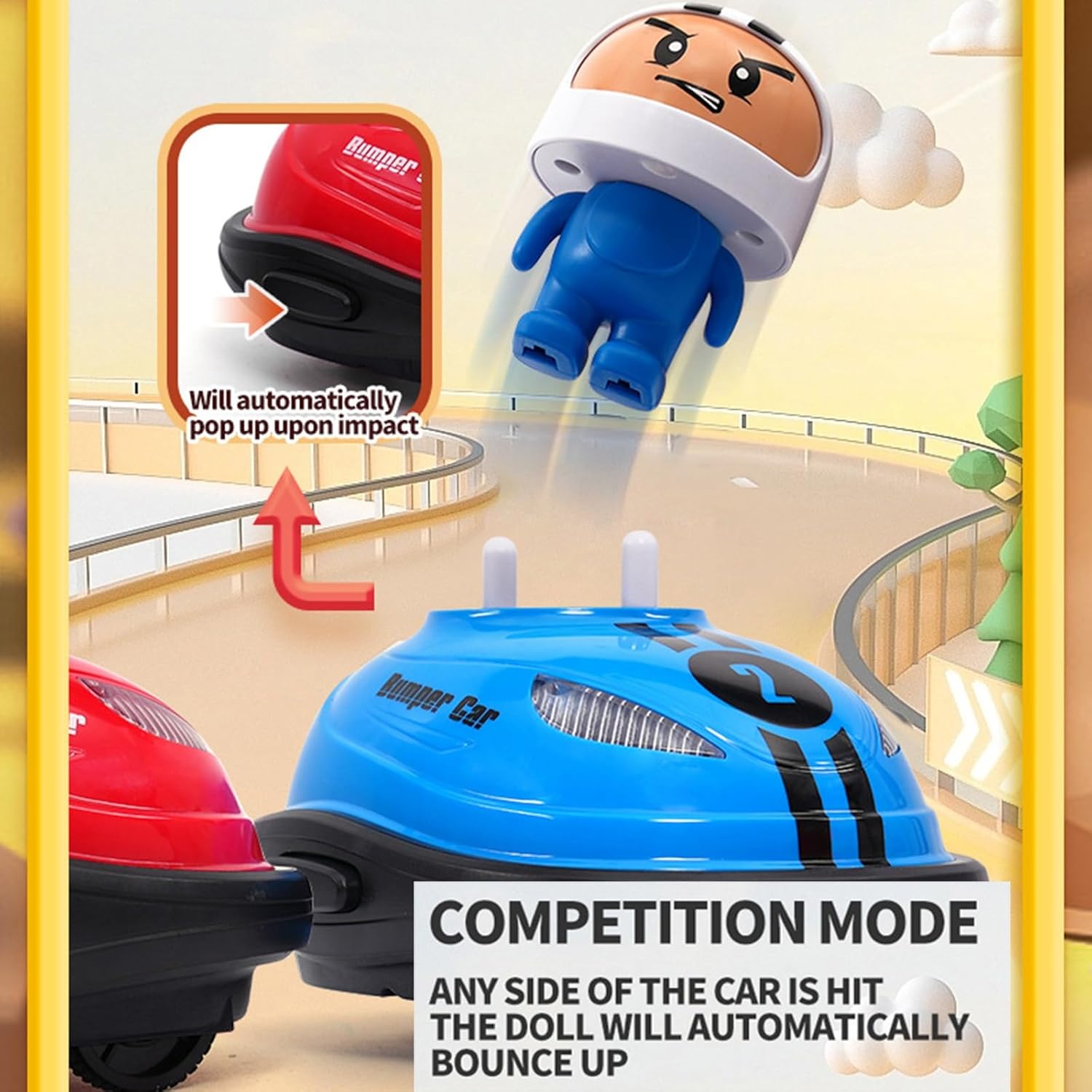 RC drift car 2.4G Super Battle Bumper Car Pop-up Doll Children's Remote Control Toys RC Bumper Car - Imagen 3