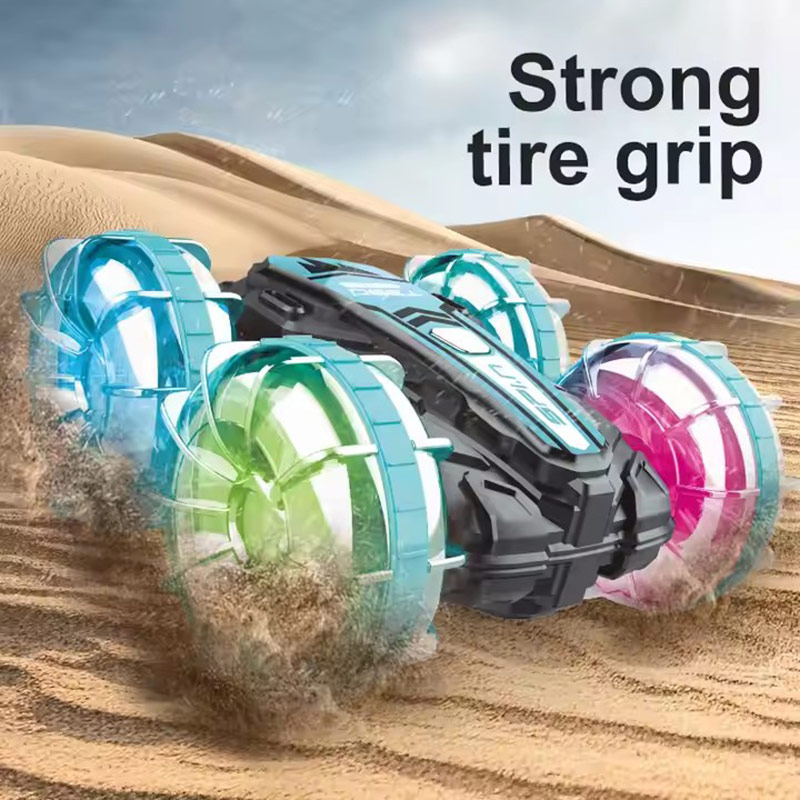 2.4G Five Function Dual Remote Control 360 Degree Amphibious Stunt Car Waterproof Rc Cars With Lights - Imagem 5