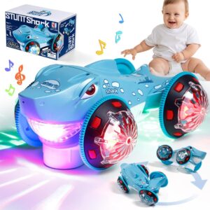 Electric Colorful Lights & Music Stunt Shark Car 360° Rotating Monster Trucks Dancing Toys Juguetes For Baby