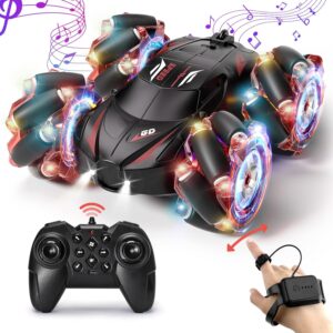 New Toy Cars 2.4GHz 4WD Gesture Sensing Remote Control RC Stunt Car with Cool Light and Music