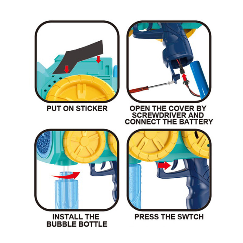 57-HOJO Automático El agua que absorbe el agua la máquina de burbujas de burbujas de jabón de jabón Pistola para niños para niños - Imagen 4