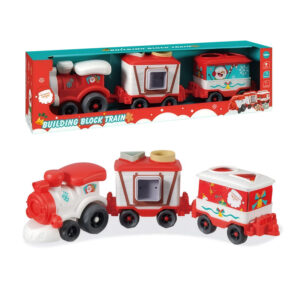 Christmas Inertial Cartoon Locomotive Trailer Carriage Toy Red Truck Cars Interactive Toys Train Set for Kids