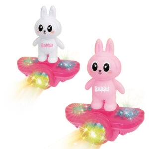 Electric Plastic Rabbit Scooter Toy Universal Stunt Car Music with Light and Sound