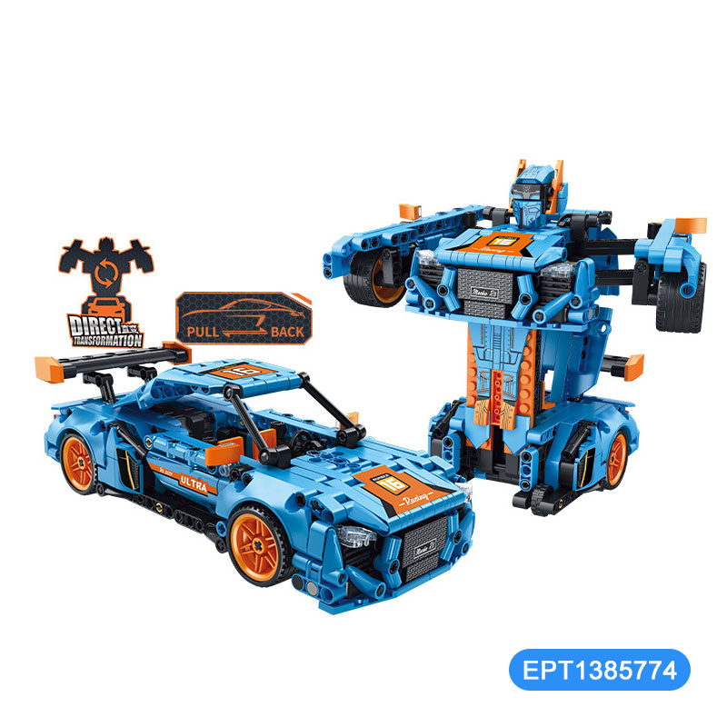 609Pcs Azul Escuro Blocos de Construção Puxar Para Trás Mudança Reta Conjuntos de Blocos de Carro Moc Modelo Carros Conjunto Brinquedo para Crianças - Imagem 3