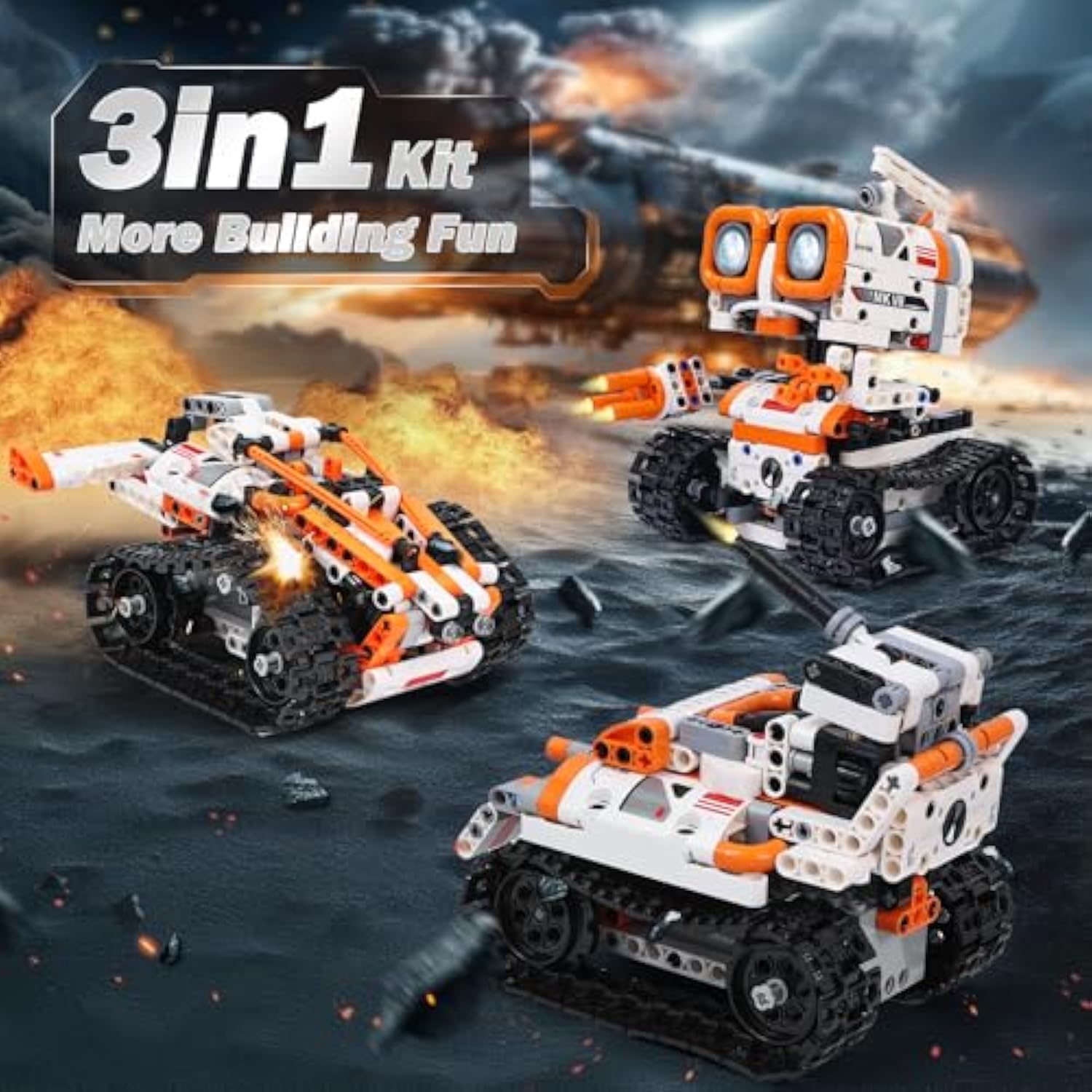 Robot Building Kit Remote-Controlled or App-Controlled 3in1 Robotic Toys Christmas Birthday Creative Gifts for Kids - Imagem 2