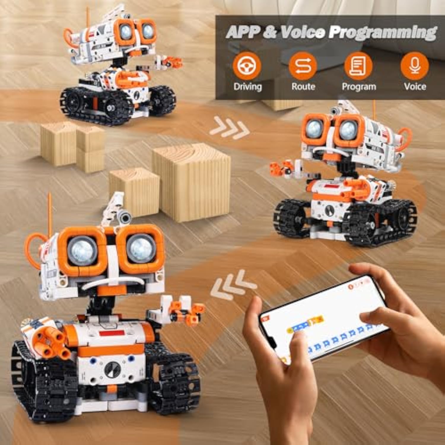 Robot Building Kit Remote-Controlled or App-Controlled 3in1 Robotic Toys Christmas Birthday Creative Gifts for Kids - Imagem 4