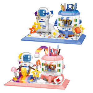 544Pcs Fishing Star Astronaut Mini Block Figure Construction Luminous Building Blocks Toy with Lights
