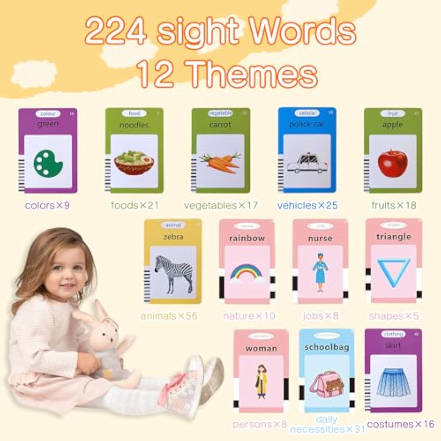 224 Sight Words Early Education English Machine Talking Flashcards Learning Toys Childhood Letter Kids Toy for Toddler - Image 6