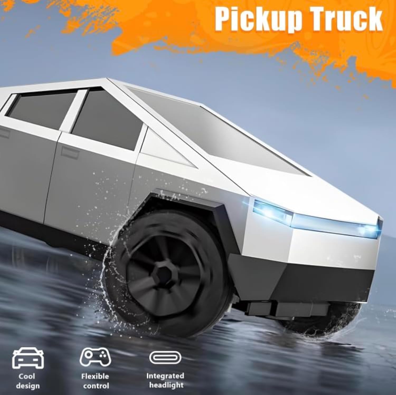 Cyber Pickup Electric Remote Control Car 25CM 27MHz Wireless Charging Road Vehicle - Image 2