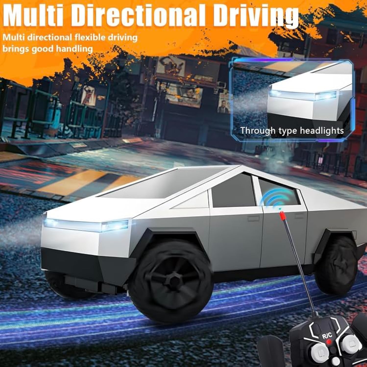 Cyber Pickup Electric Remote Control Car 25CM 27MHz Wireless Charging Road Vehicle - Image 3
